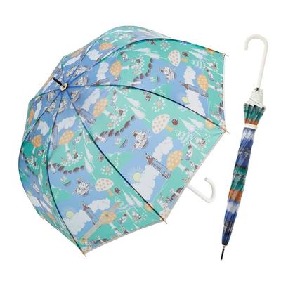 ogawa [2025] Long Vinyl Umbrella, Moomin/Picnic Design, 60cm, 8 Ribs, Jump-Style, 72073