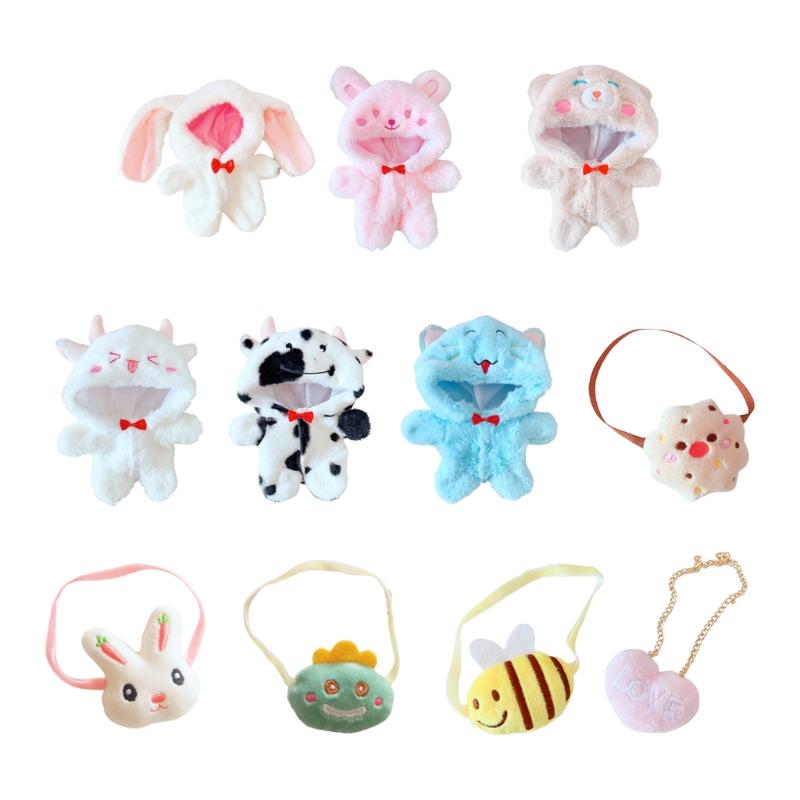 8in Plush Dolls Plush Cloak/Bag for Girls Dollhouse Role for Play Game DIY Toy Accessory Party Supplies Great Christmas