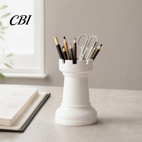 Makeup Brush Organizer Chess Pen Holder, Organizer, Minimalist Desk Decor, Multifunctional for Small Vase Dried Flowers Pens Brushes Flowers, Creative