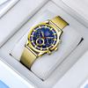 Deyros Stainless Steel Mesh Belt Men'S Calendar Luminous Quartz Watch