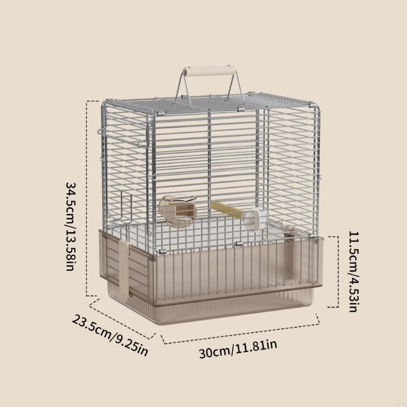 Stable Folding Metal Bird Cage Rusts Resistant Stainless Steel Easyly Transport Pet Carriers For Outdoor Activity P9YB