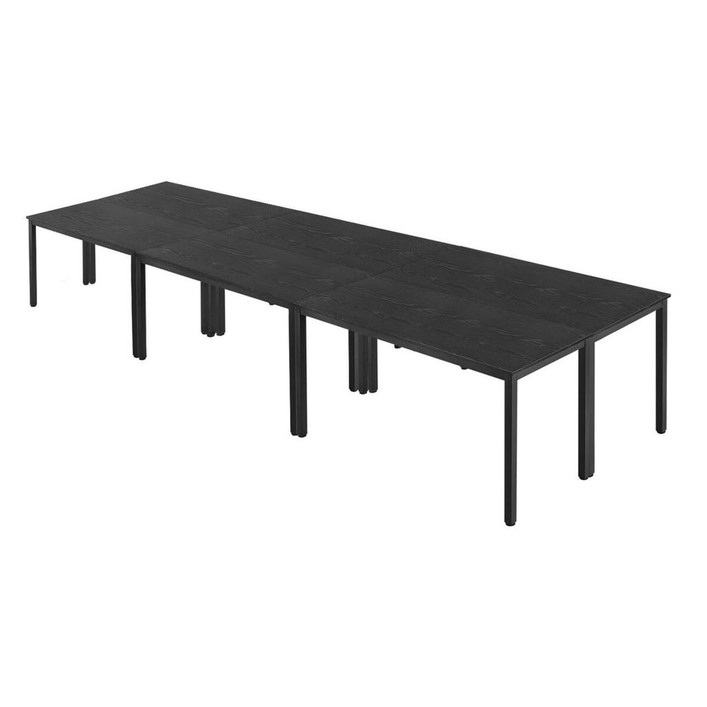 Conference Table, Set of 6, 1400 Mm Office Meeting Table for 16 Person, Flexible Combination Desk Set, Modern Rectangle Meeting Desk with Metal Legs