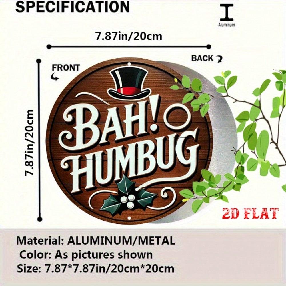 Ретро Круглая Металлическая Вывеска Bah Humbug Винтажный Рождественский Декор для Стен 20x20 разноцветный