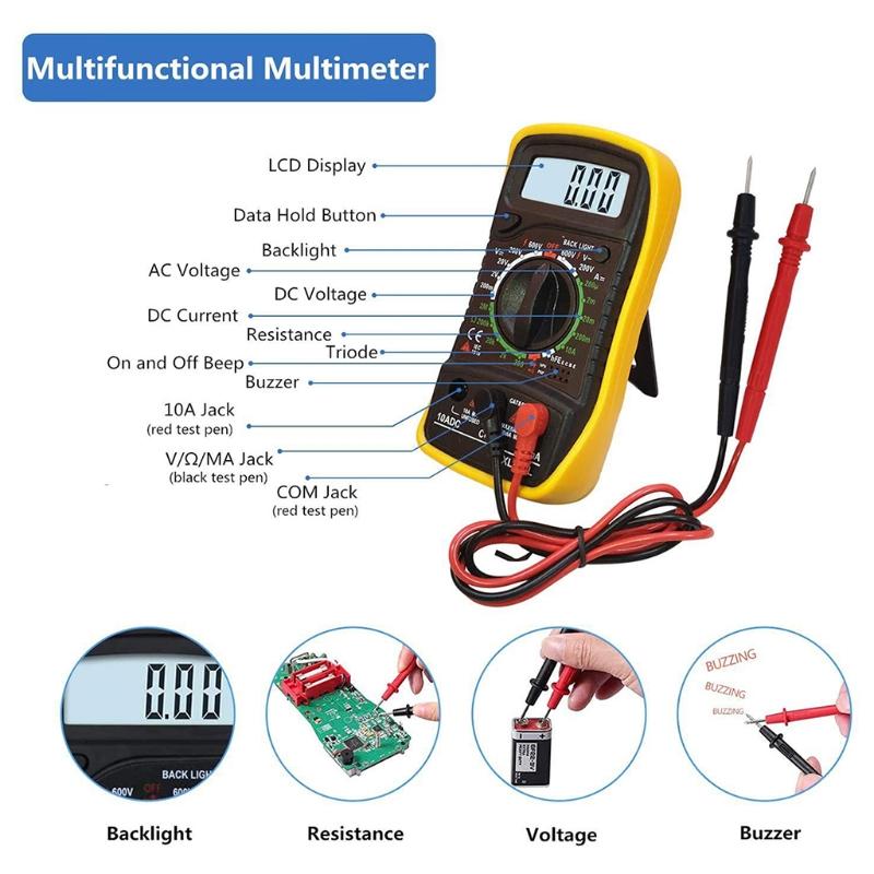 60W Soldering Iron Kit Adjustable Temp Welding Tool Digital Multimeter 5pcs Soldering Iron Tips EU/UK/US Standard