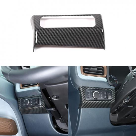 ABS Carbon Fiber Headlight Switch Button Panel Cover Trim For Ford Maverick 22+