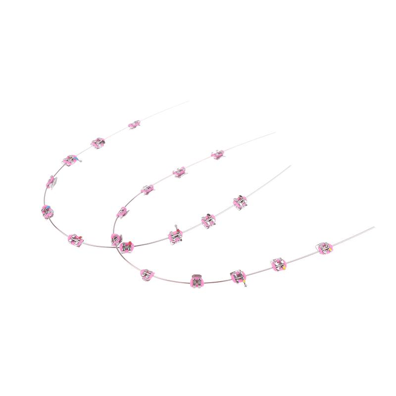 2Pcs Split Type Mini Colorful Brackets With Hook Dental Fake Braces Temporary Tooth Decoration Dental Tool