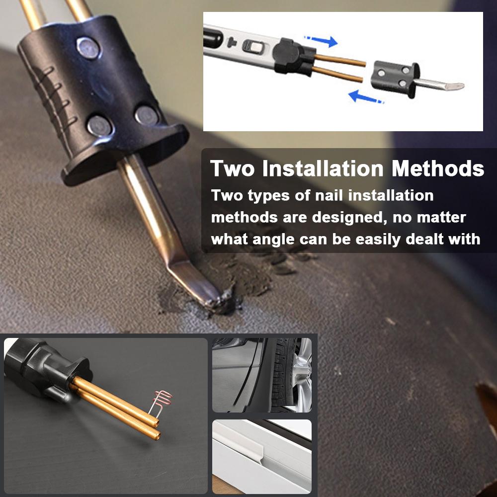 Tragbare Handheld-Kunststoffschweißmaschine Thermisches Schneiden Heißklammerer Kunststoffloch-Reparaturwerkzeugset mit LED-Licht