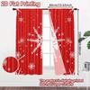 Set Of 2 Flat Printing Curtains Without Rod Snowflake Curtain Christmas Festival Fashion Prints Sheer Made Polyester