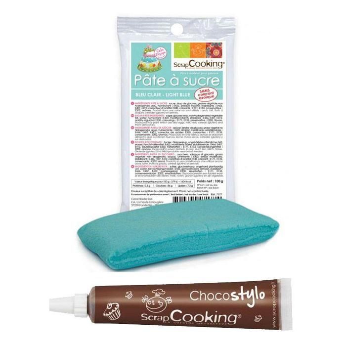 Chocolate Pen + Light Blue Sugar Paste 100 G