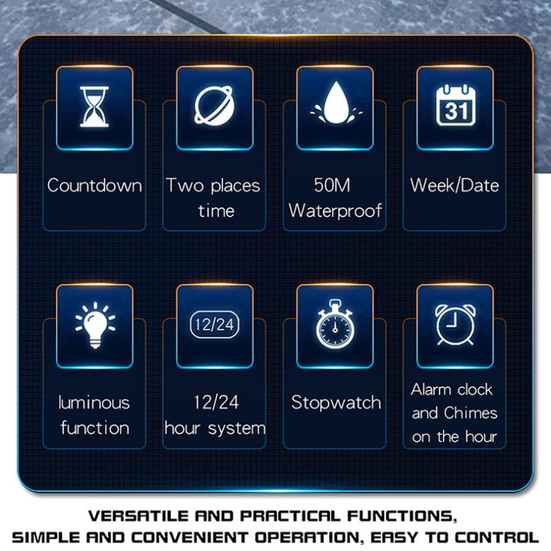 Часы SANDA Спортивные уличные Водонепроницаемые Многофункциональные Светящиеся Будильник — фото 23