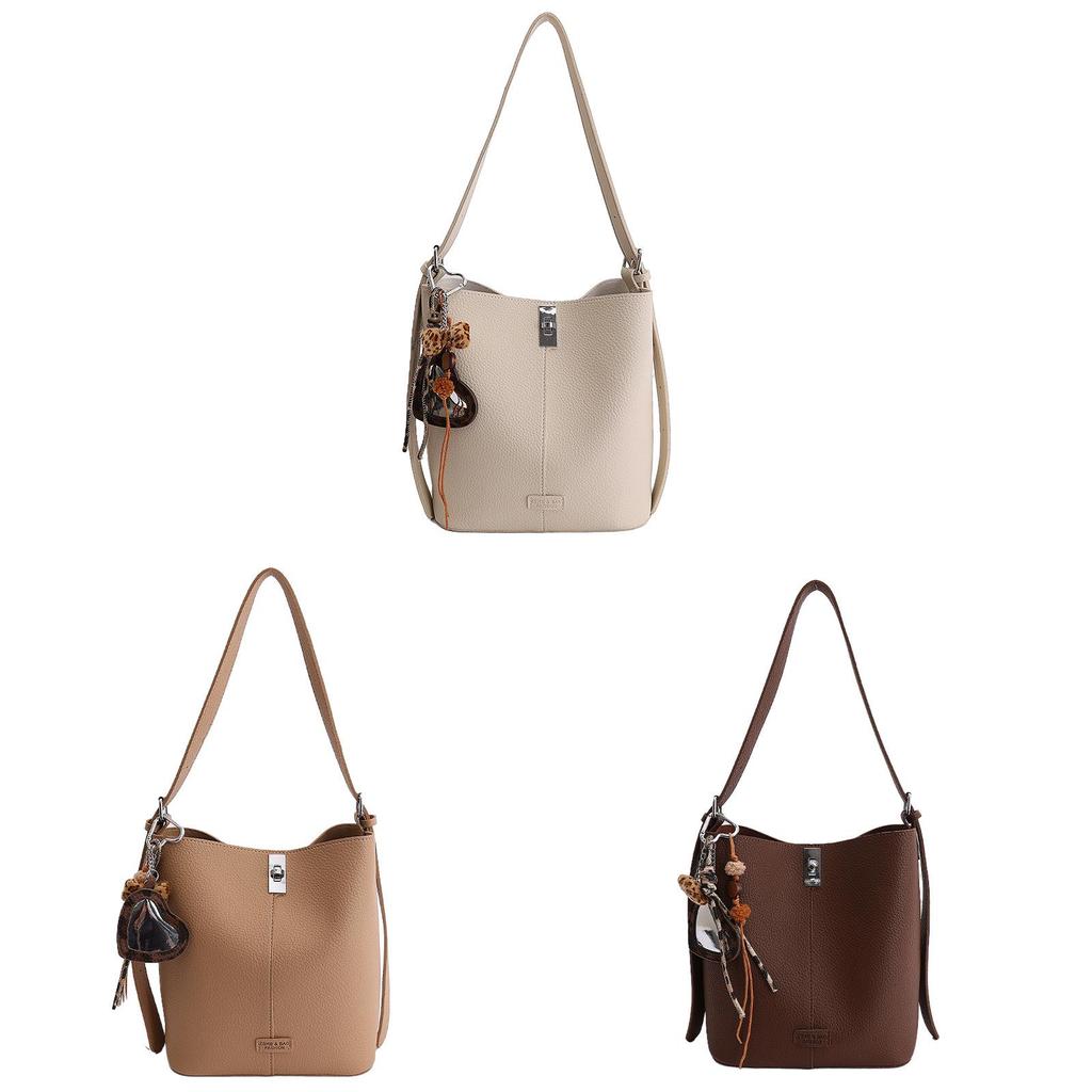 Pu Retro Fashion Water Bucket Bag For Daily Casual Womens Shoulder Purse