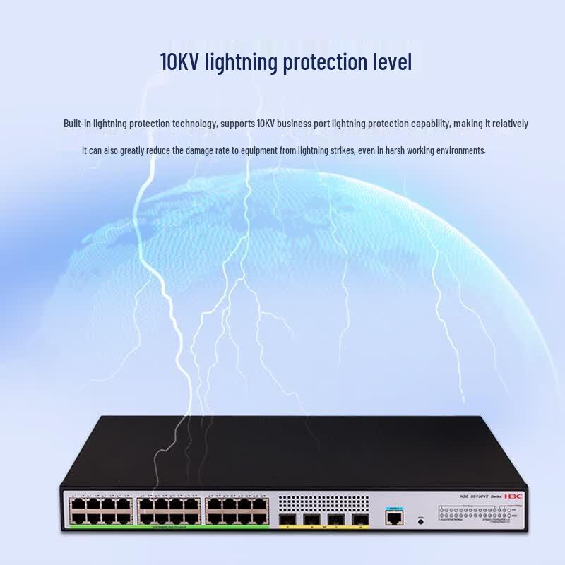 H3C S5130V2-28P-HPWR-LI 24-Port Gigabit Layer 3 PoE+ Managed Switch