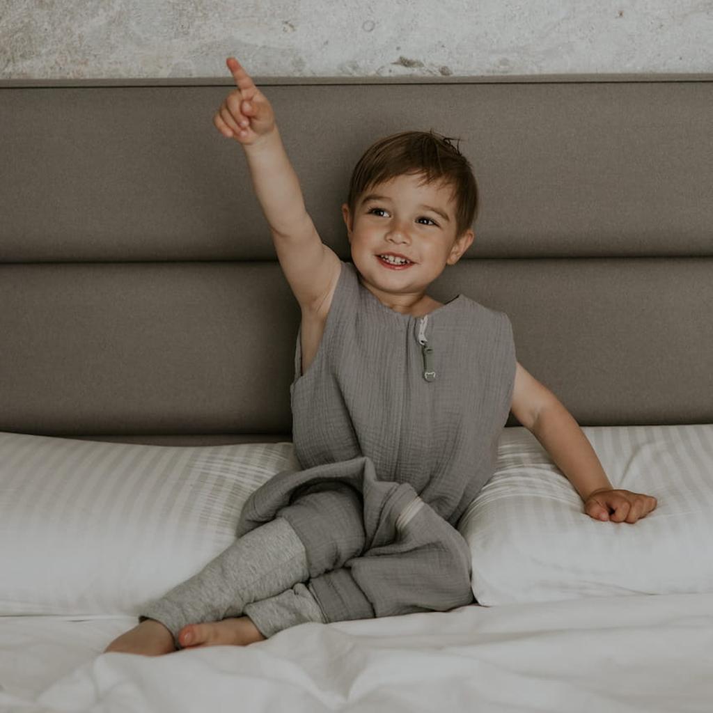 Muslin Footed Sleeping Bag S (1-2 Years) Gray