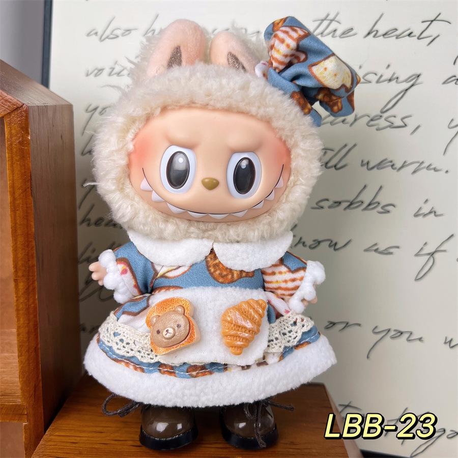 17cm Labubu Plush Doll Clothes Changeable Outfits for Dolls