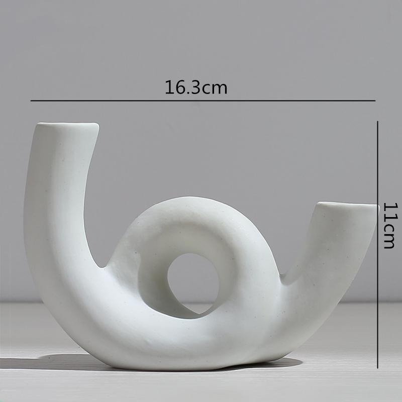 Keramikvase Abstraktes Blumenarrangement Hydroponische Bastelarbeiten Ornamente Moderne Heimdekorationszubehör Weiße Vasen Dekoration