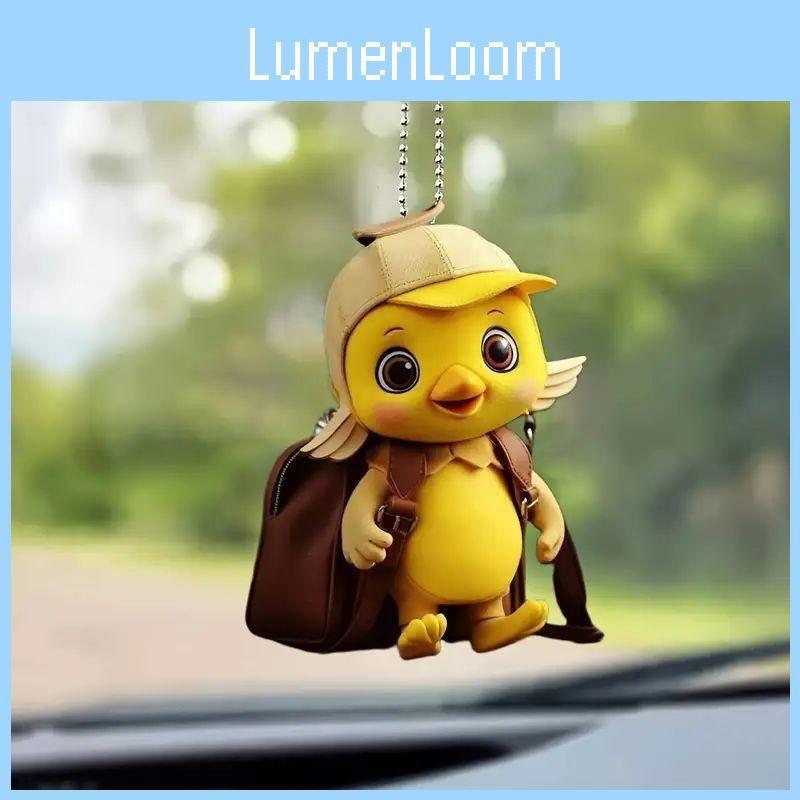 Car Pendant Decoration With Cute Yellow Duck Acrylic For Interior Car Accessory