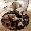 1pc Office Carpet Chair Mats Dachshunds In Floral Garden Perfect for Decorating Office Chairss, Or Bedrooms.YDT507
