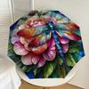 Stained Dragonfly On Flower Design Automatic Opening Umbrella, Portable Tri-Fold Design with 8-Bone Iron Frame, Gift for Fans, Travelers, Da