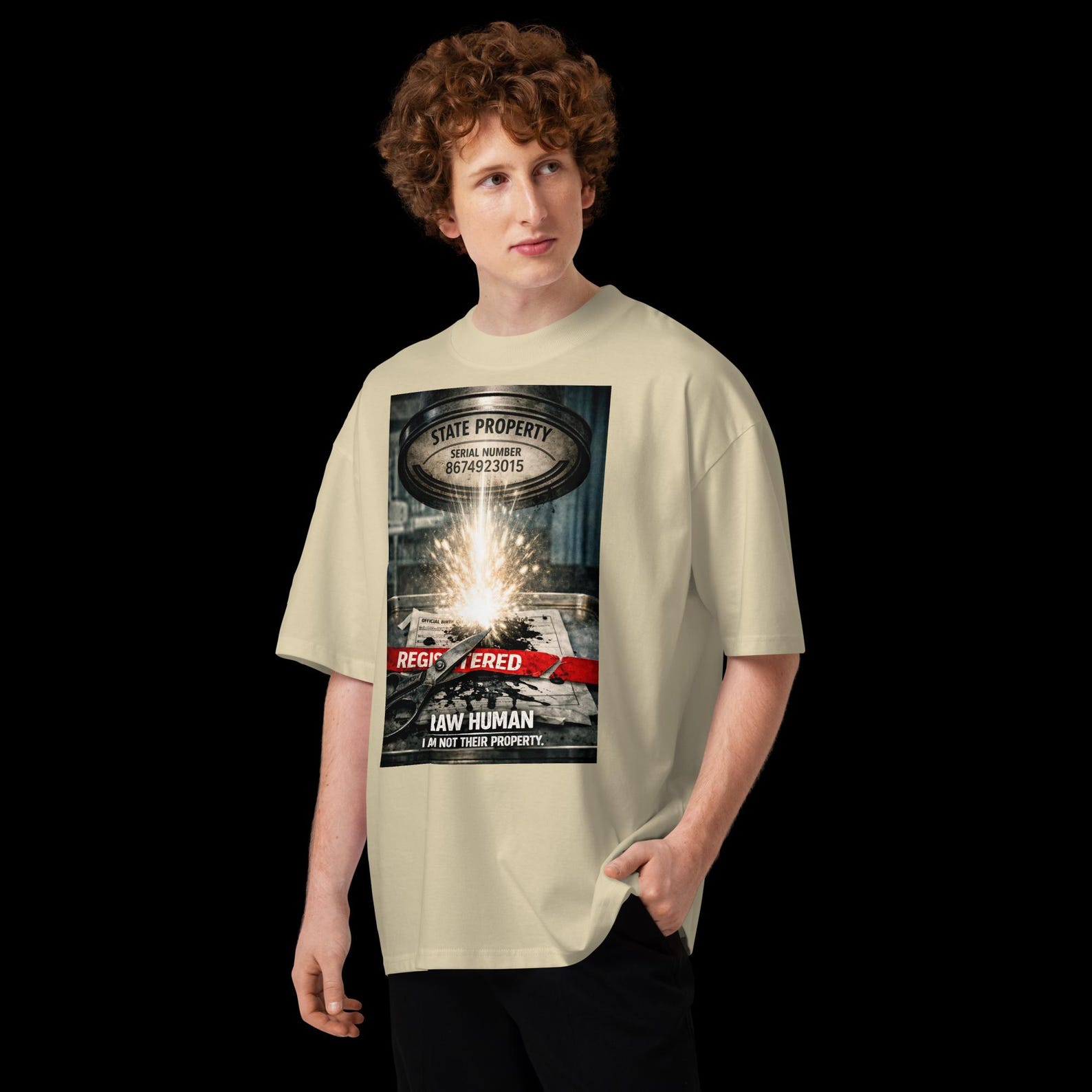 Raw Human T-Shirt, Sovereign Being Shirt, Unregistered Light Oversized Tee, Streetwear, Spiritual Awakening Clothing, Freedom Shirt 4XL