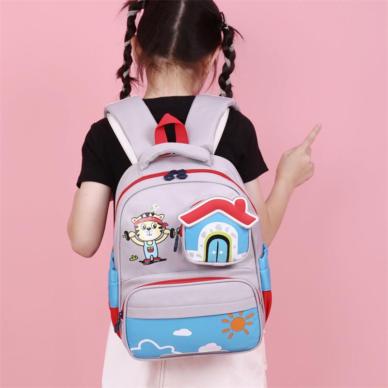 Adorable Animal Print Kindergarten Backpack For Boys And Girls 2024 Large Capacity Cute School Bag Breathable Oxford Cloth