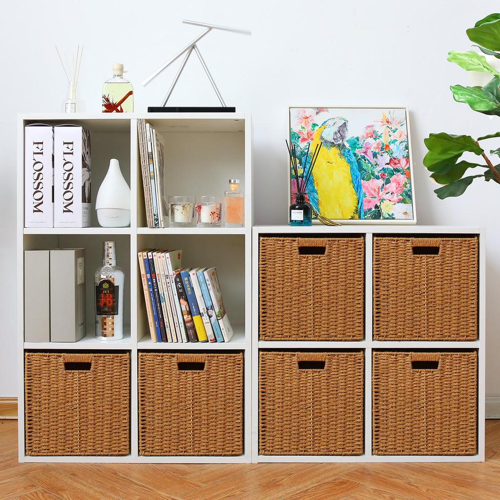 Rattan Woven Storage Basket with Lid - Cosmetics Organizer & Snack Box