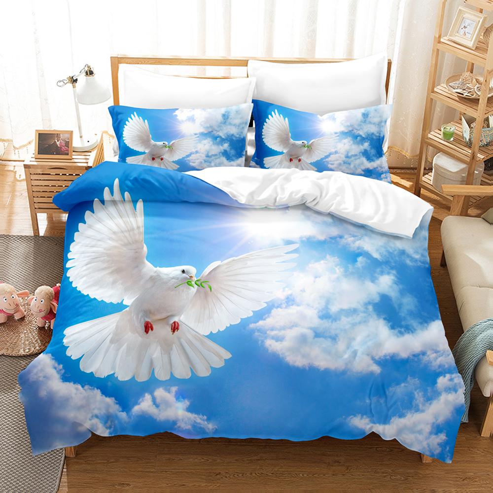 3D-Design Gedrucktes Premium-Qualität Tier Taube Bettwäsche-Set Daunendecke mit Kissenbezug Doppelbettgröße Einzelbett King-Größe
