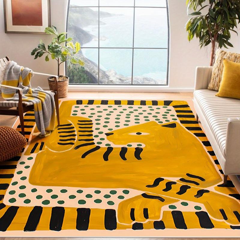 Abstract Design Area Mat - Soft, Washable, Non-Slip Floor Mat for Living Room, Bedroom, and Outdoor Picnics, Living Room Decor