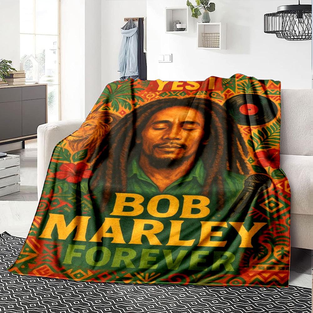 Bob Marley Blanket Comfortable Great for Picnics Office Chair Bedding for All Seasons Digital Print Perfect Gift for Relatives and Friends
