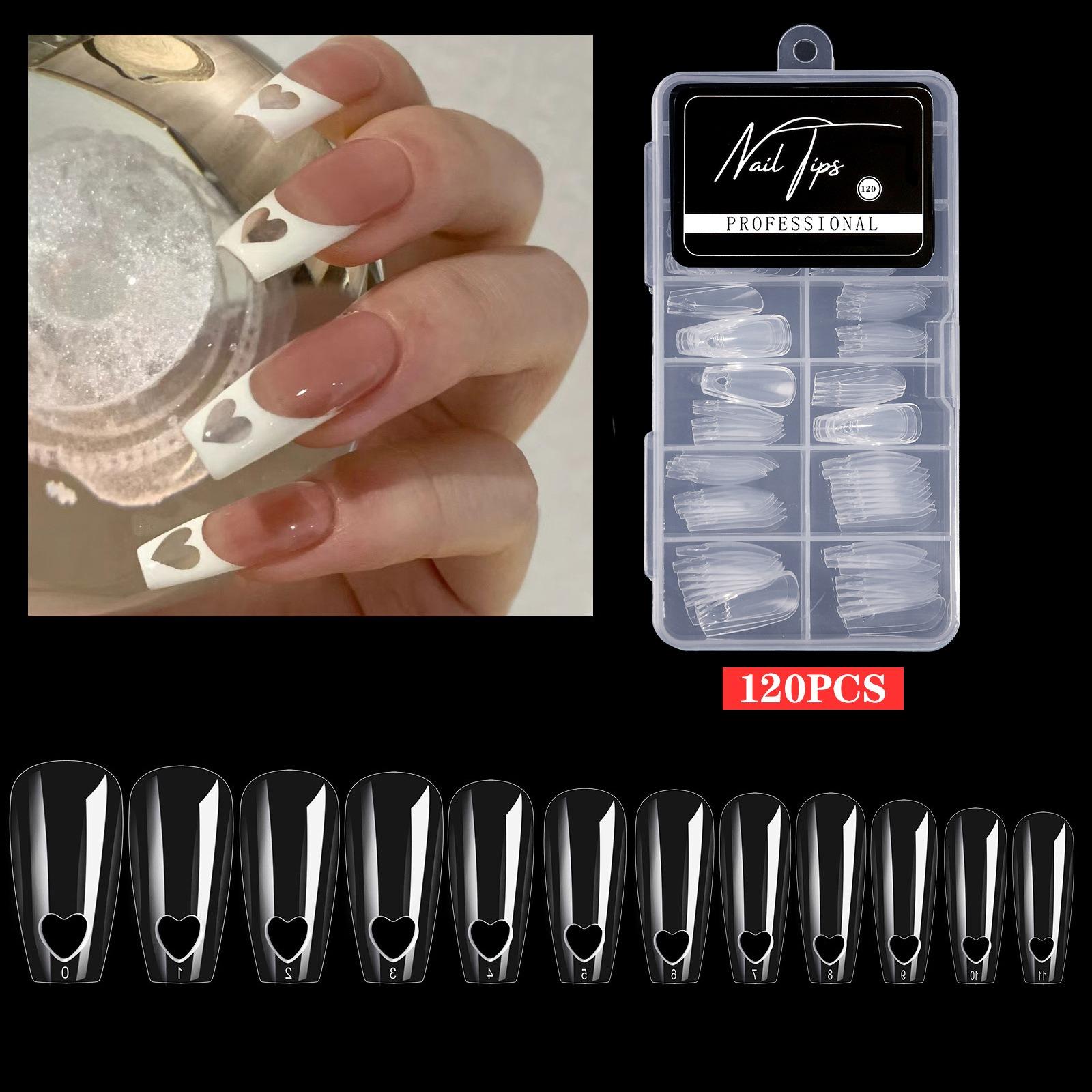 

Новый маникюрный ноготь с европейским и американским трапециевидным отверстием Love Hollow Fashion Nail 504 Patch