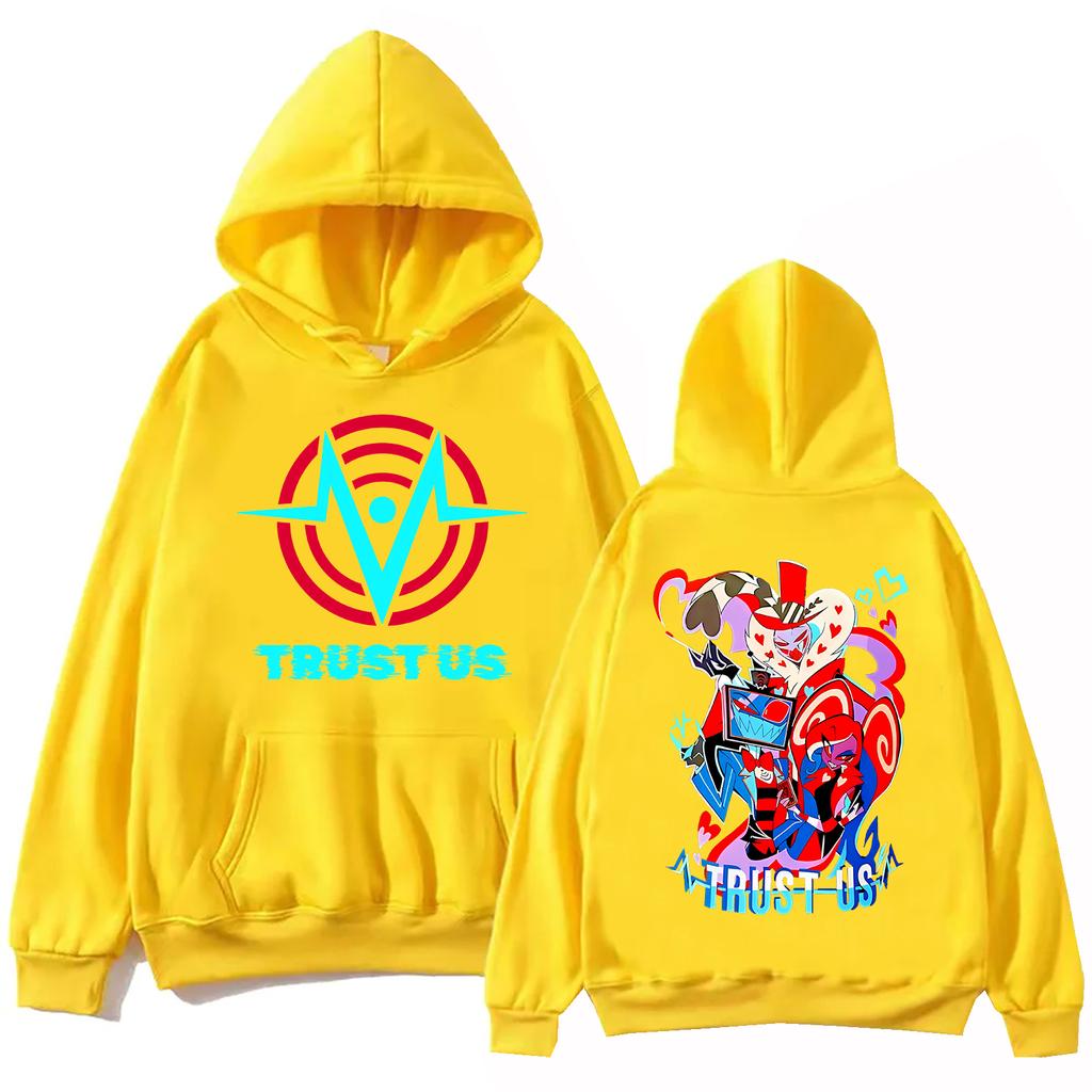 Anime Hazbin Hotel Zaufaj Nam Bluza Męska Damska Harajuku Długi Rękaw Pulower Top Sweter