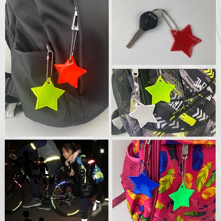 10x Personalized Outdoor Sport Keyrings Reflective Stars Safe Reflector Keychain