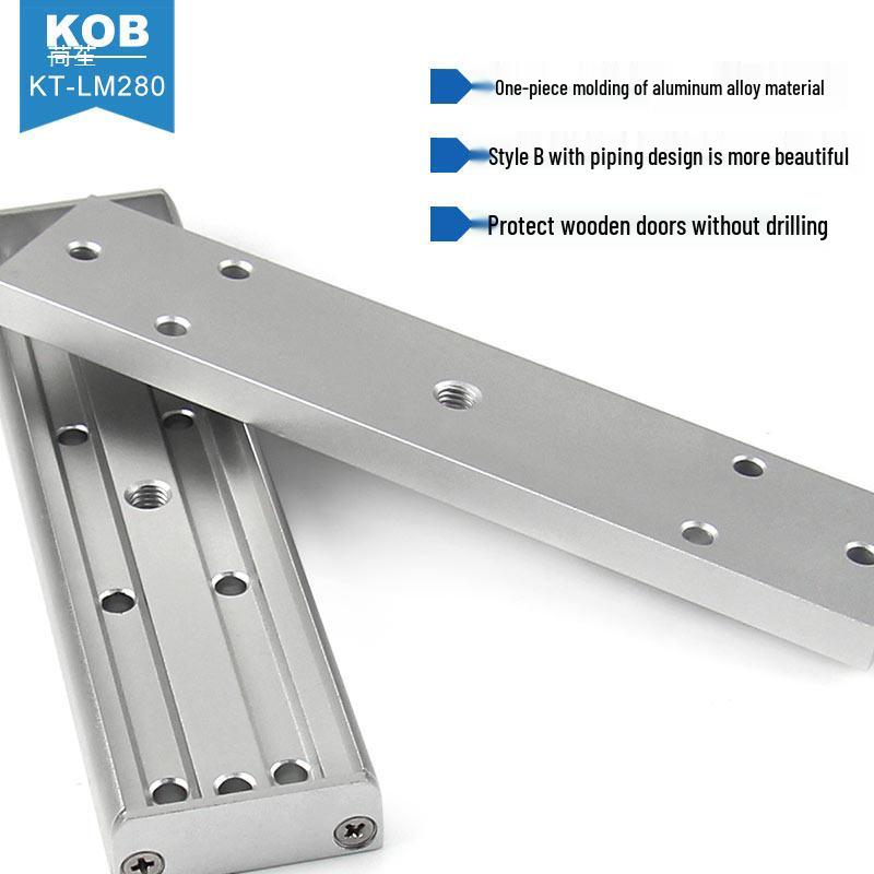 KOB L-shaped Magnetic Lock Bracket with Protective Cover for 280kg Wood Door Iron Block