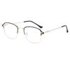 Half-Frame Metal Glasses, Vintage Blue Light Blocking Flat Lenses, Men And Women Can Use Myopia Frames