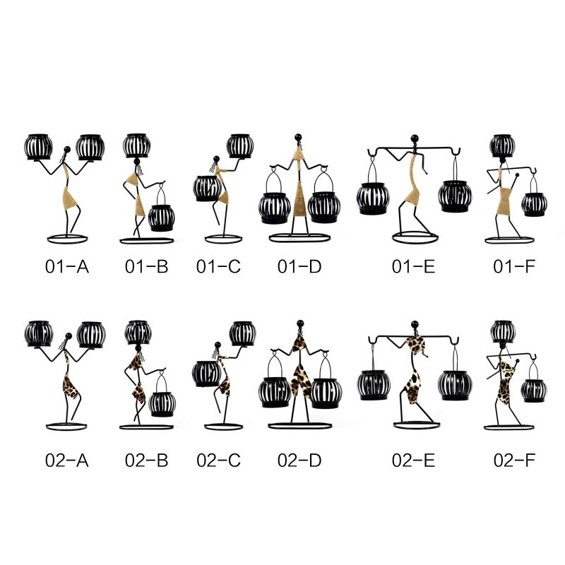 Modern Iron Figure Candlestick Holders Candlestick Desktop Art Decorations for Home Perfect Collectible Art Room Decors