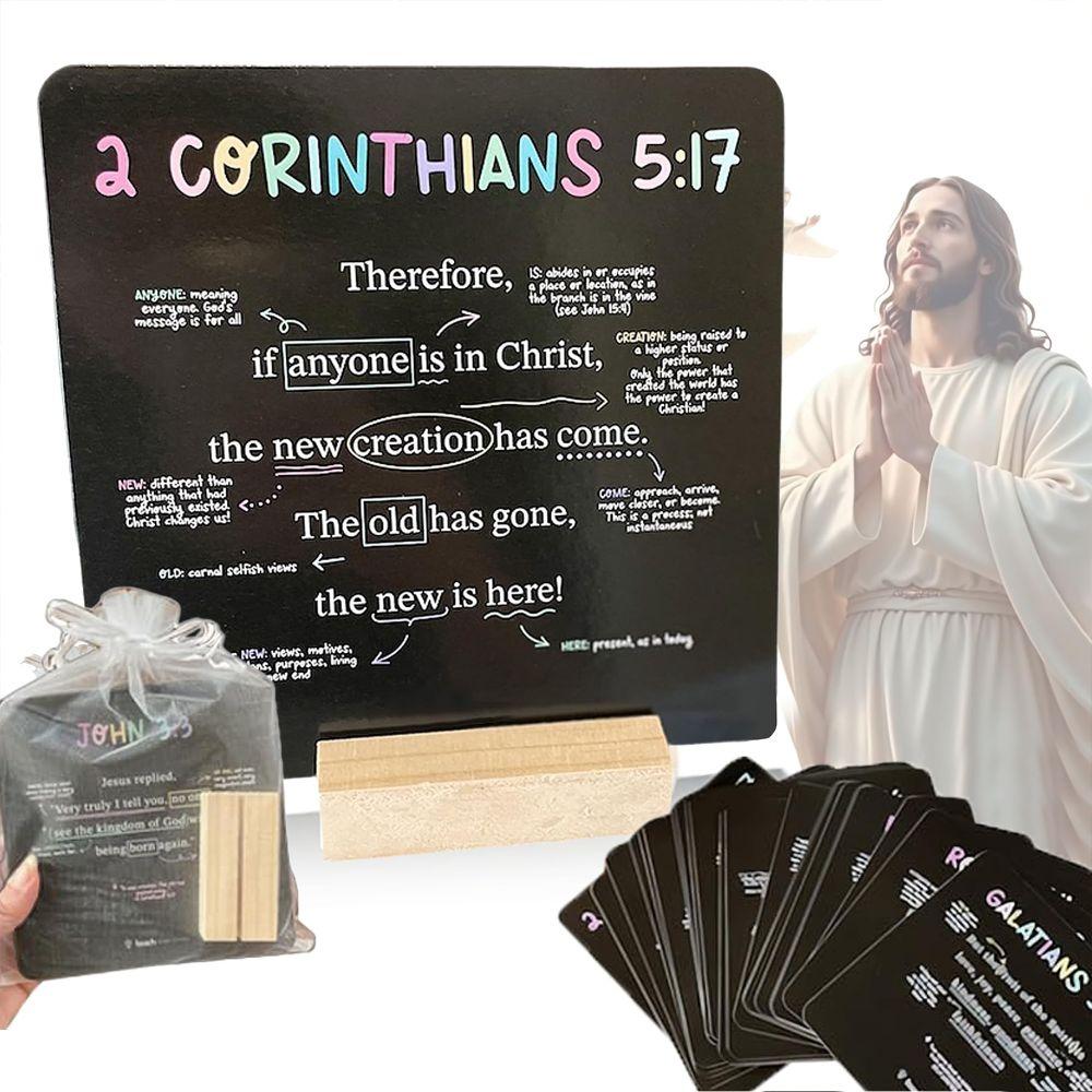 52 Cards Scripture Cards With Stand Every Week Bible Memory Verse Cards Set Portable Catholic Prayer Card Christian Bible Gifts