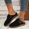 Large Size Flat-bottomed Slippers for Women In the Autumn and Winter of 2025, New Baotou Birkenstock Retro Slippers for Women, Spot Black.