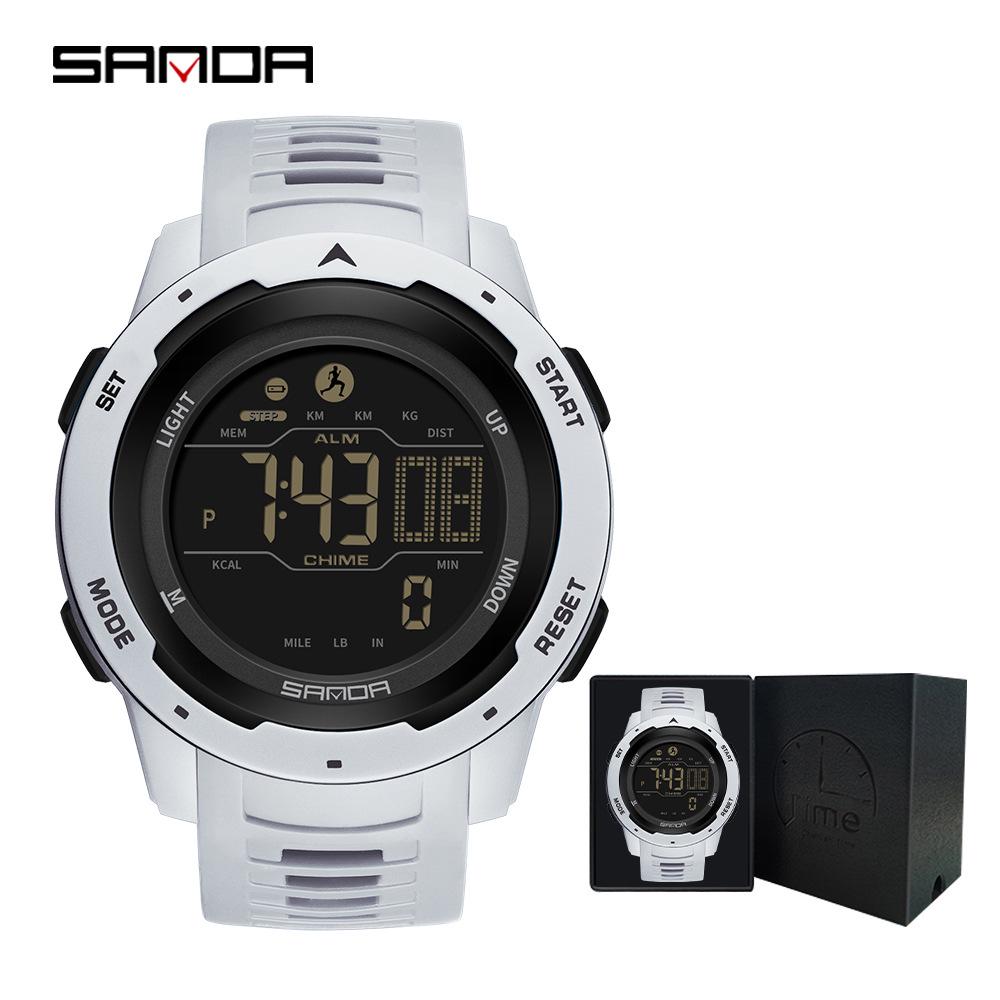 SANDA Unisex Sports Watch: Perpetual Calendar, Alarm, Dual Time Zones, Pedometer.