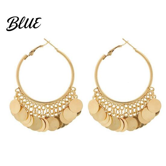 Casual Style Earrings 1 Pair Bohemia Drop Earrings Ethnic Round золотистый