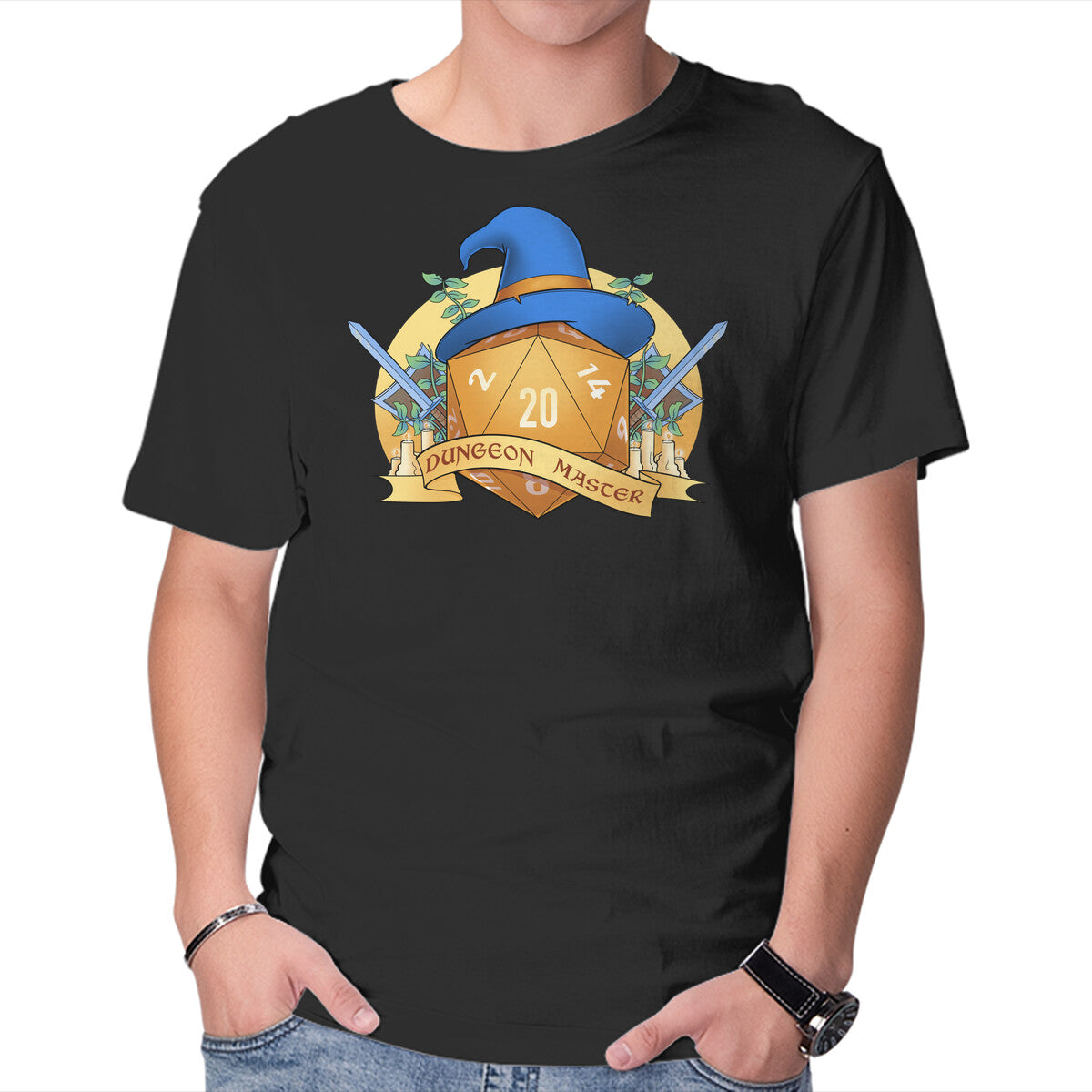 Unisex Crew Neck T-Shirt The Dungeon Master Graphic Short Sleeve Casual Tee XL