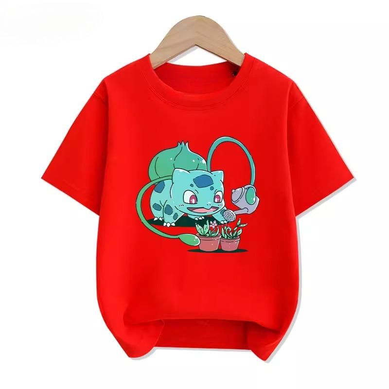 Potdemiels New Summer Tshirt with Pikachu Print 100 Cotton Suitable for Both Boys and Girls and Highly Breathable