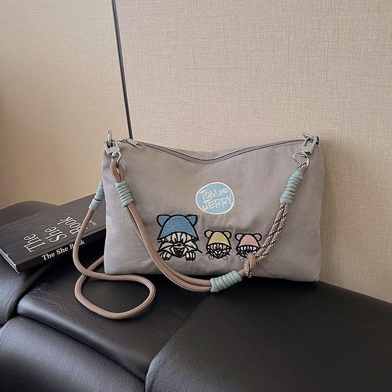 2025 Japanese Embroidery Canvas Crossbody Bag - Gao Yuanyuan Style, Cute Women’s Shoulder Handbag