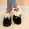 Thick Bottom Fluffy Fur Snow Boots Women 2025 Winter Warm Plush Ankle Boots with Platform Sweet Bowknot New Furry Non Slip Shoes