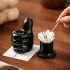 1pc Creative Thumb-Shaped Ceramic Toothpick Holder - Durable Ceramic Kitchen ,Dining Decor, Holds Toothpicks, Swabs , Floss, Red/Black/White,