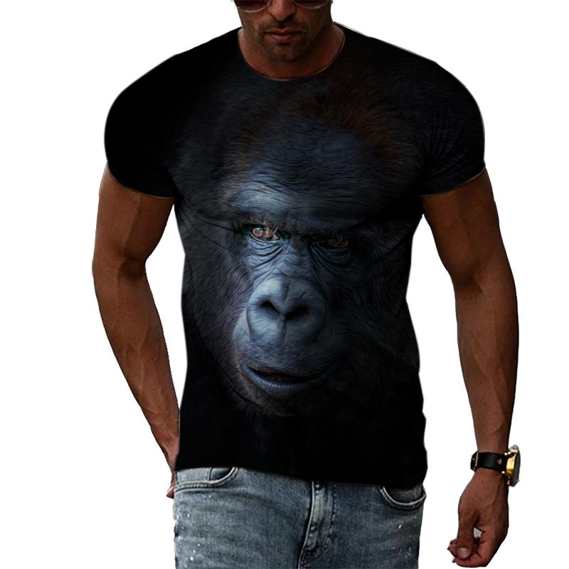 Sommar Trendiga män Funny Monkey grafiska t-shirts Mode Smak Casual Personlighet Tryckt T-shirt Hip Hop street style T-shirts Topp