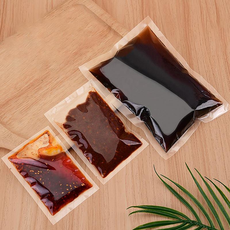 100Pcs Food Vacuum Plastic Sealing Bags Food Preservation Sealed Bag Household Vacuum Sealer Bag