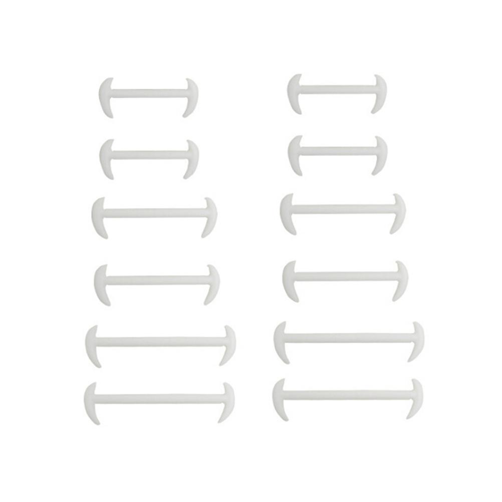 

12 шт эластичные свободные завязывания ленивые силиконовые шнурки для обуви белый