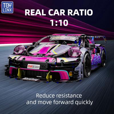 1611 PCS Sport Car Building Block Sets for Adults,1:10 Collectible Model Scale Engineering Toy Gifts for Boys Car No Box