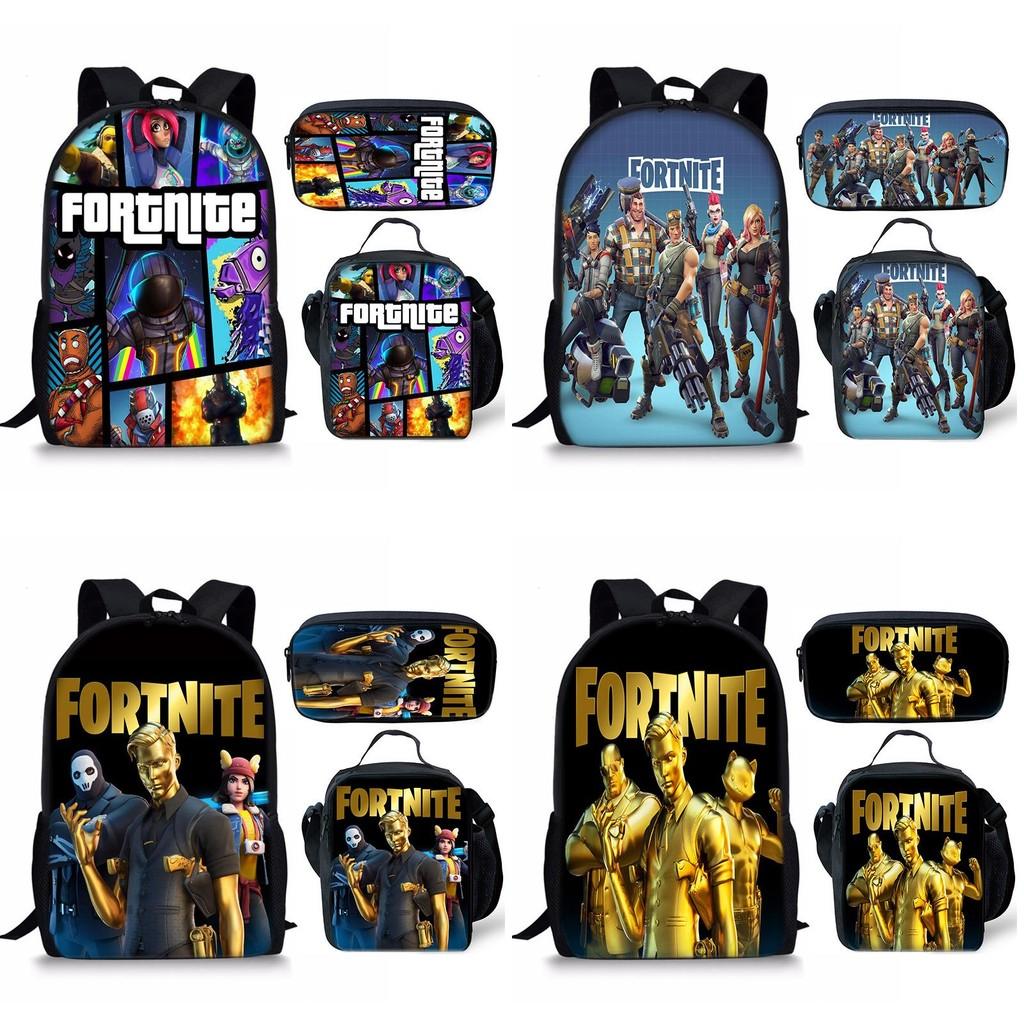 3pcs School Printing Bag Backpack Lunch Box Pencil Bag Gift Children