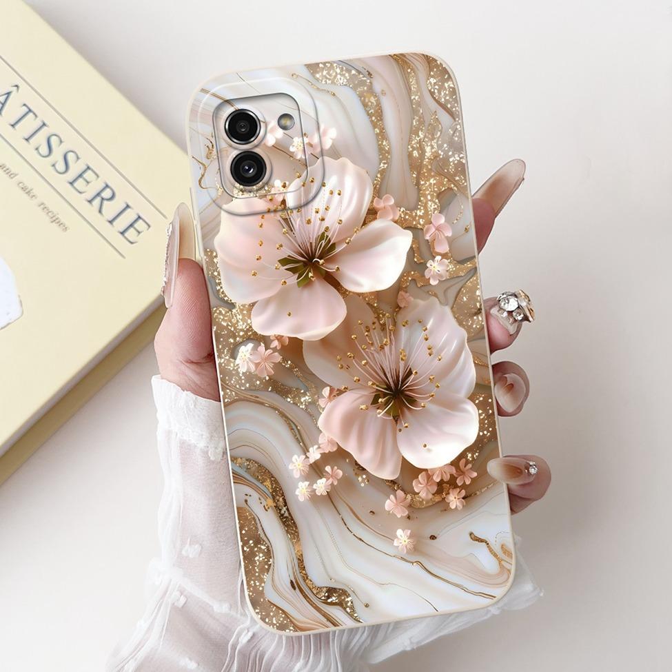 For Samsung Galaxy A03 Case Cover Luxury Fashion Flower Kawaii Cute Shockproof Phone Case For Samsung SM-A035F SM-A035M SM-A035G