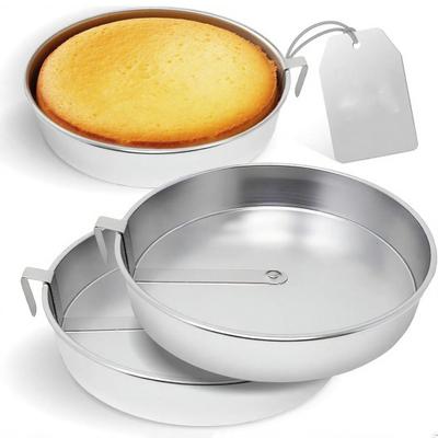 Stainless Steel Round Cake Pan Non-Stick Easy-Release Baking Mold for DIY Oven Cakes Heat-Resistant Oven Mold for Home Baking Kitchen Gifts